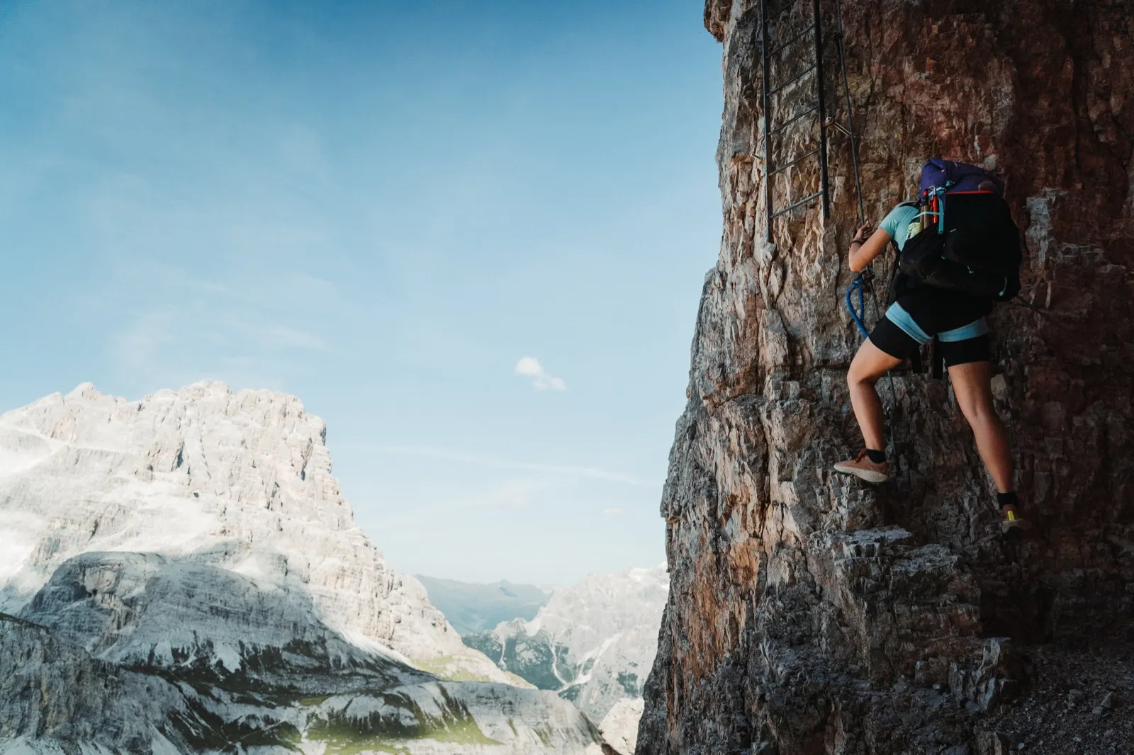 Vertical ladders on the via ferrata
