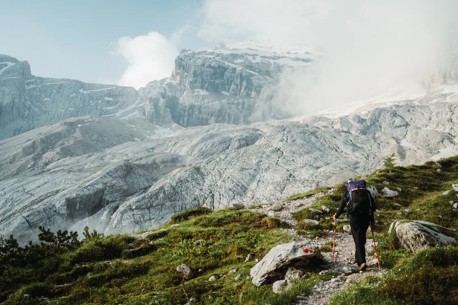 Morning climb to the via ferrata